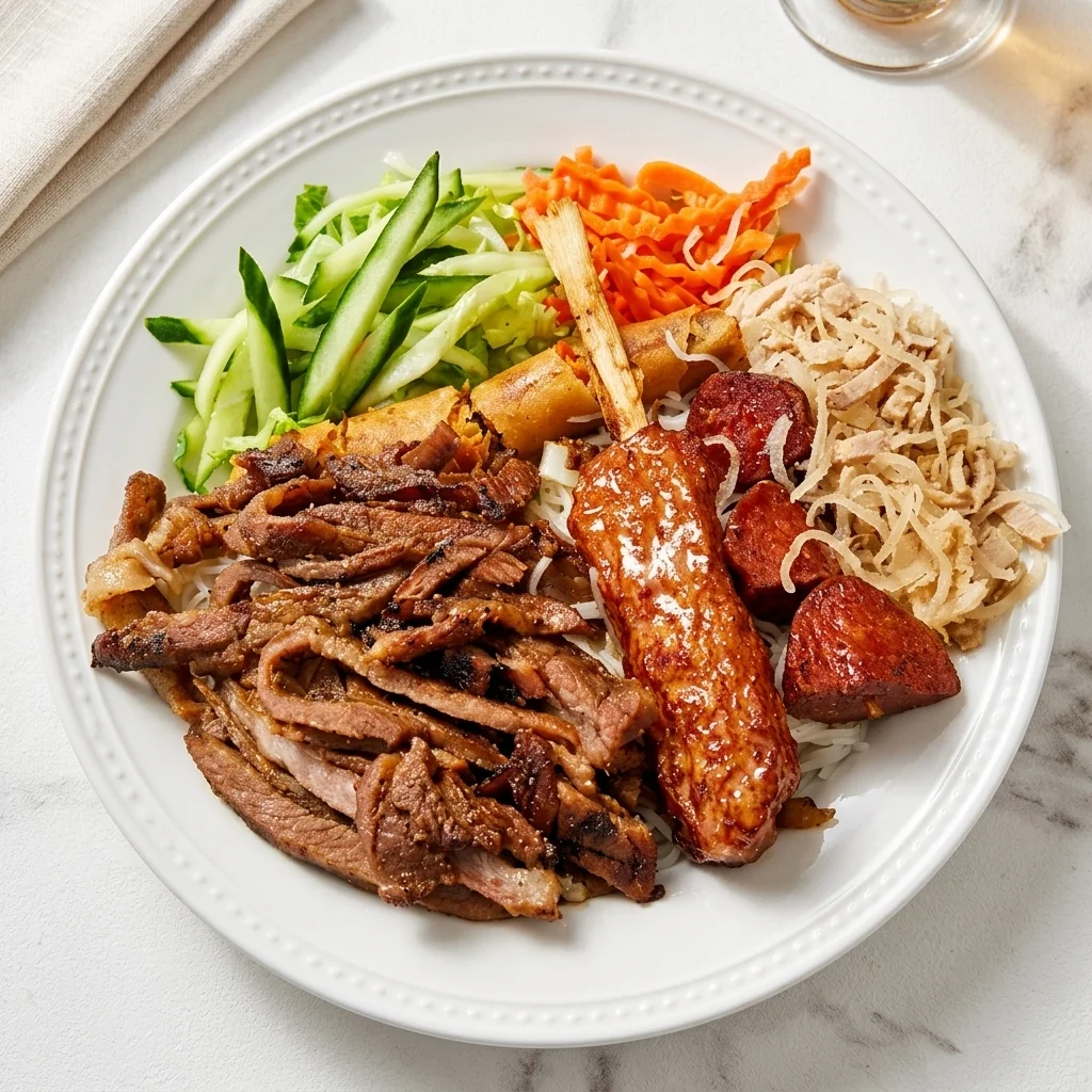 Grilled meat and spring roll rice vermicelli (Bun Thit Nuong Cha Gio) at Lê La Calgary